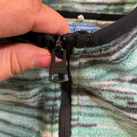 Chubbies Alpine Fleece 1/4 Zip Geometric Mock Neck Pullover Men’s XL Teal Green - Picture 4 of 8